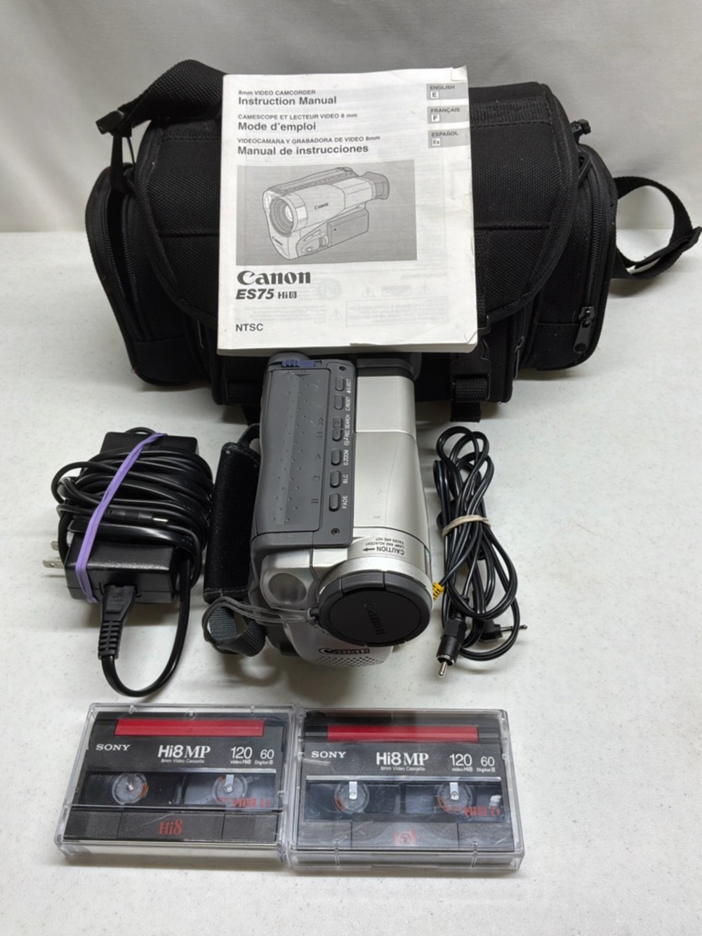 Canon ES75 HI8 Video8 Camcorder Tested And Works Needs New Battery